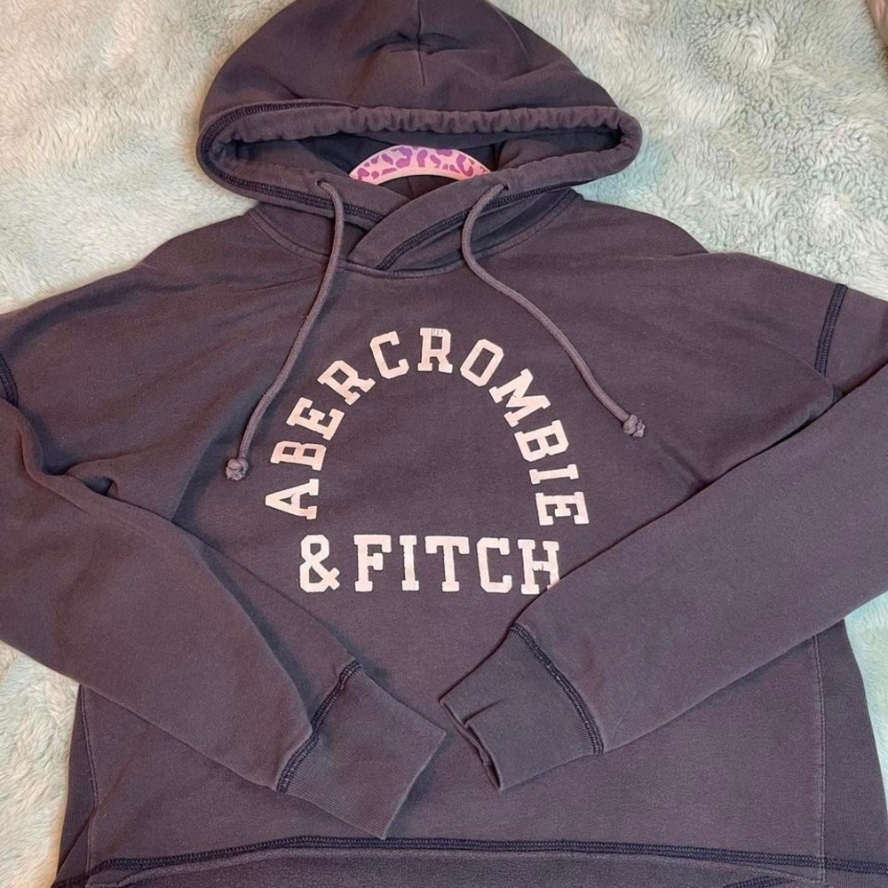 Abercrombie & Fitch Hoodie Size M Navy‎ Blue Pullover Sweatshirt Vintage Style